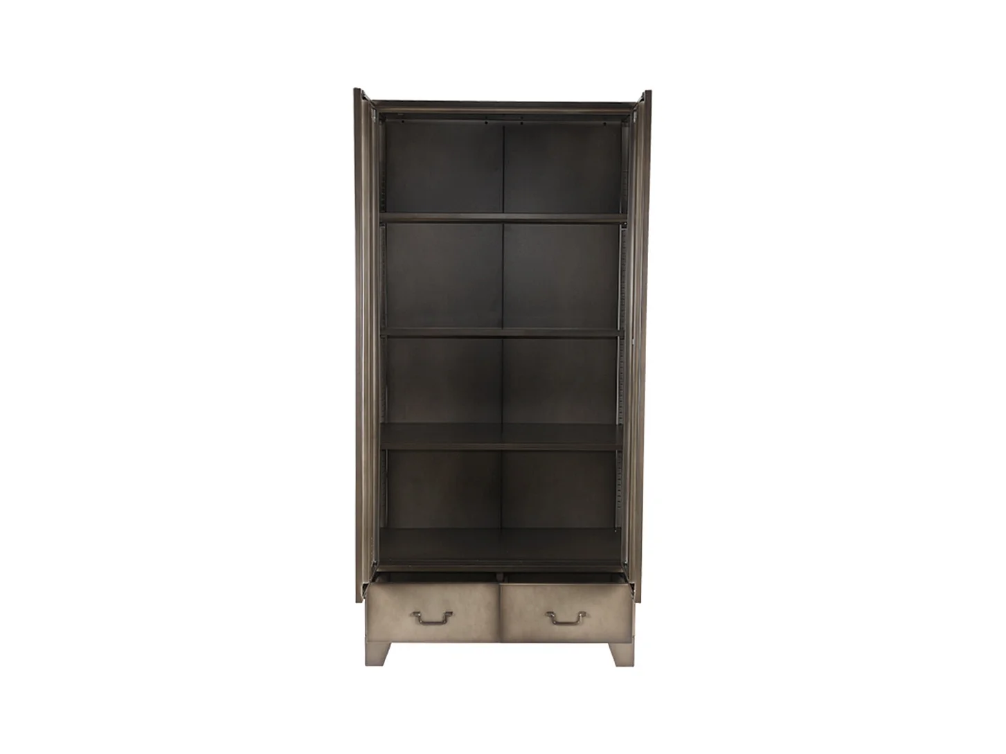 Armoire de rangement Fence - Métal vintage - Métal - 2 portes - 185 cm