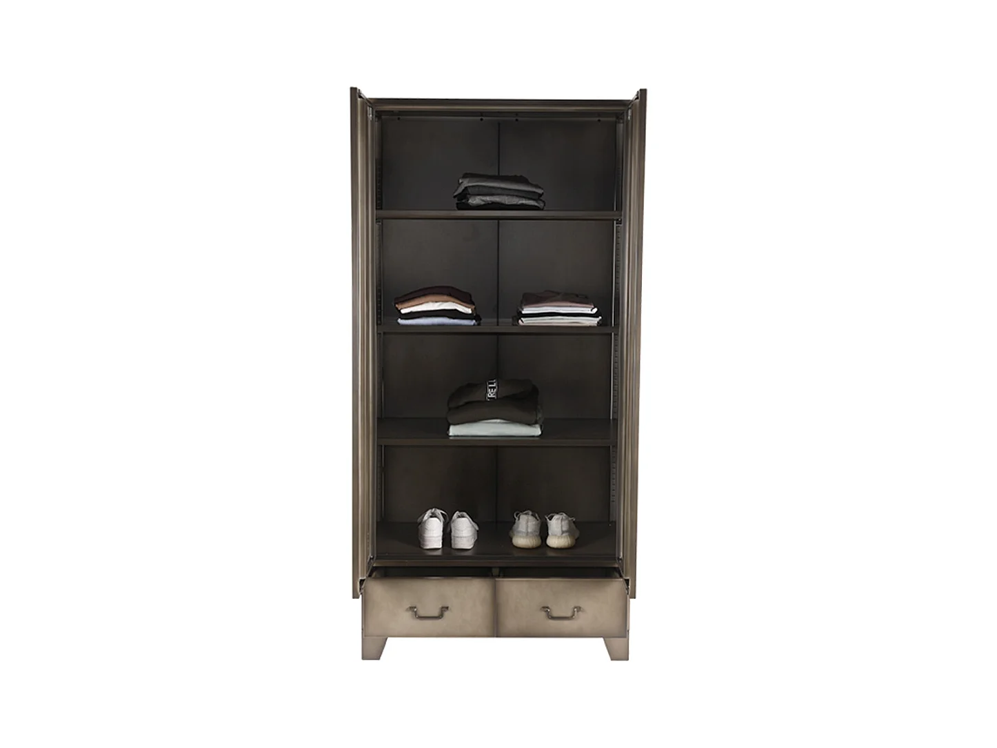 Zaun-Aufbewahrungsschrank - Vintage-Metall - Metall - 2 Türen - 185 cm