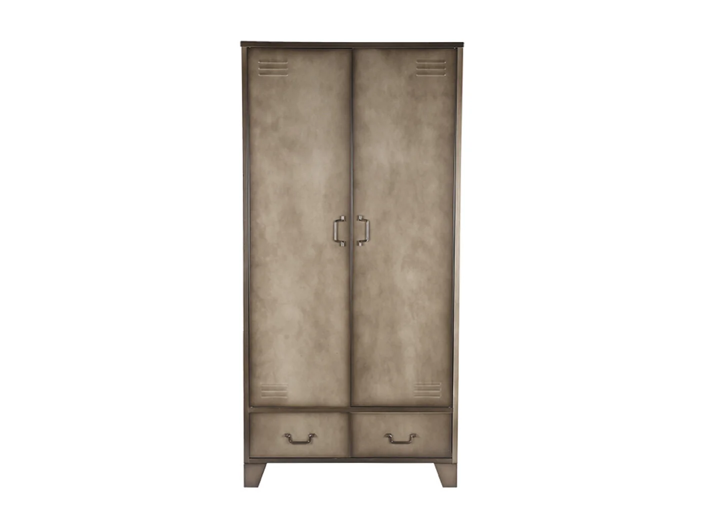 Armoire de rangement Fence - Métal vintage - Métal - 2 portes - 185 cm