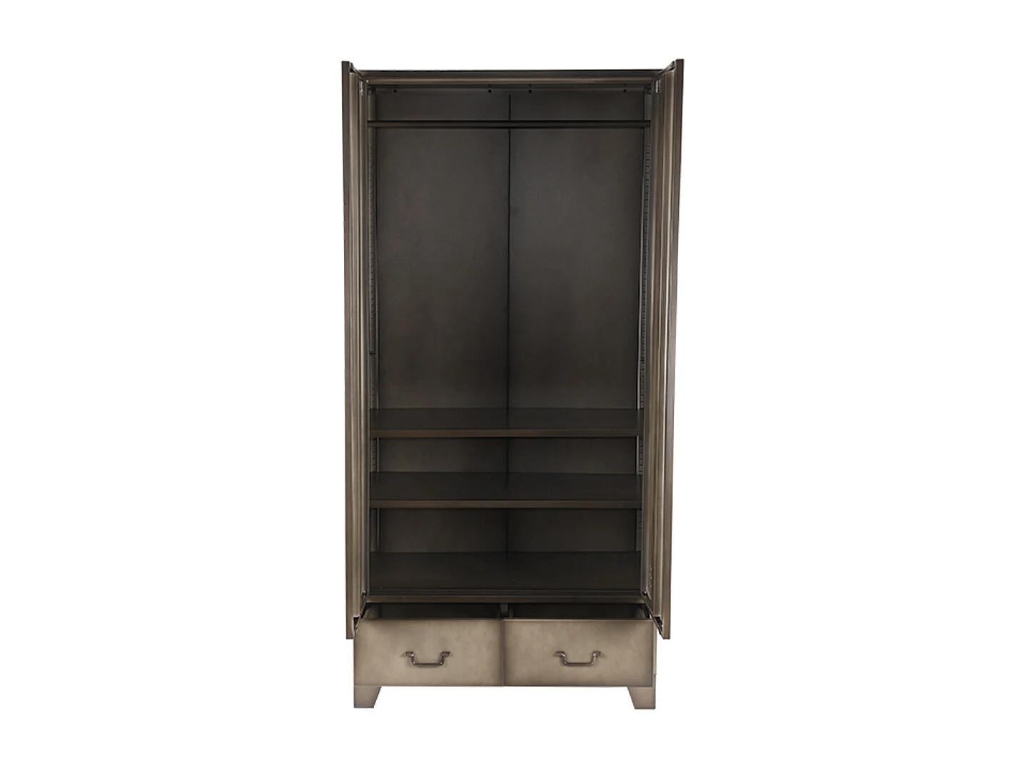Armoire de rangement Fence - Métal vintage - Métal - 2 portes - 185 cm