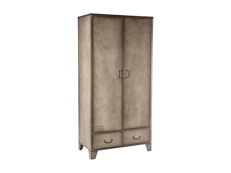 Armoire de rangement Fence - Métal vintage - Métal - 2 portes - 185 cm