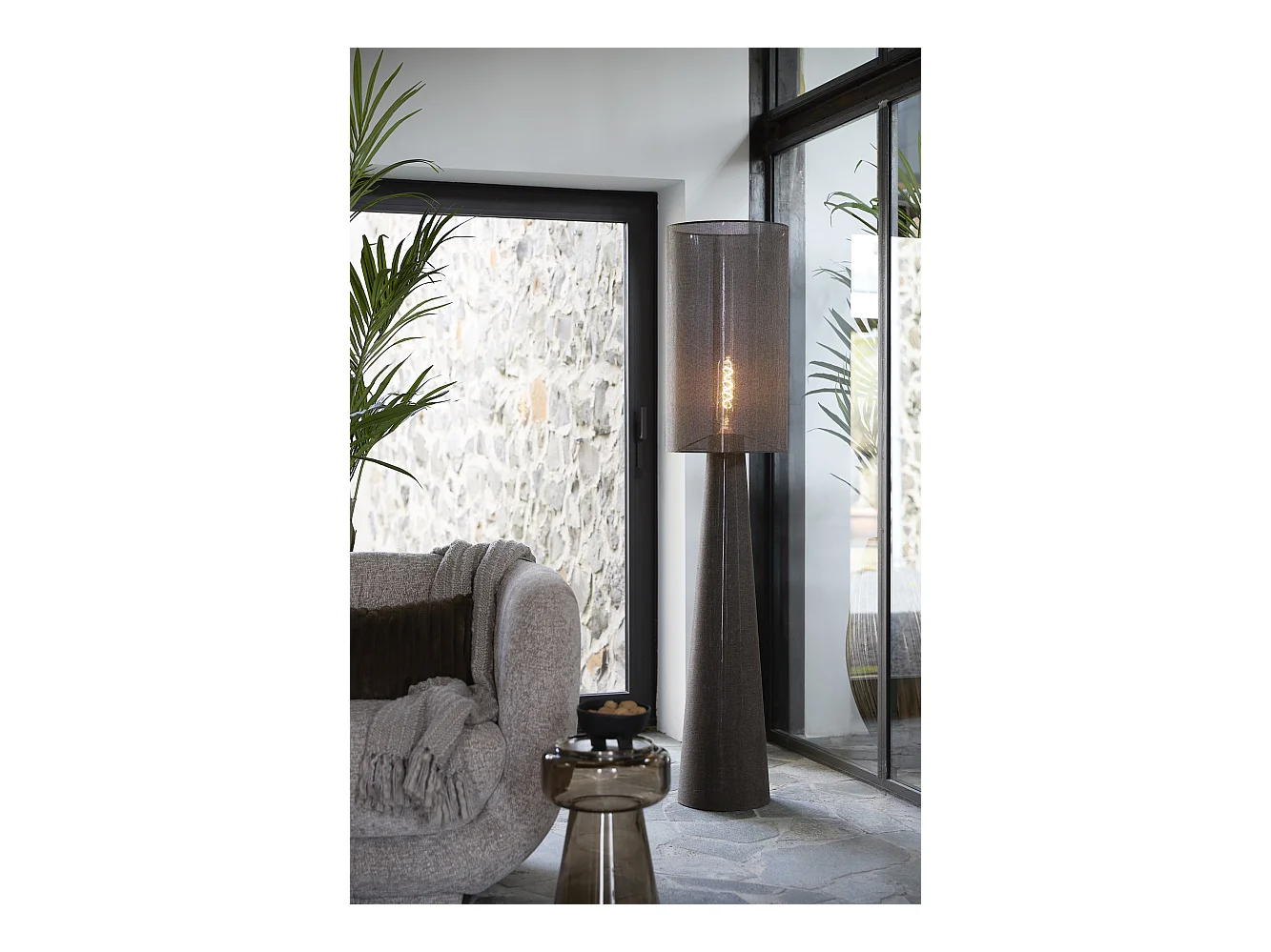 Lampadaire MICKY - Ø38x180cm - Marron