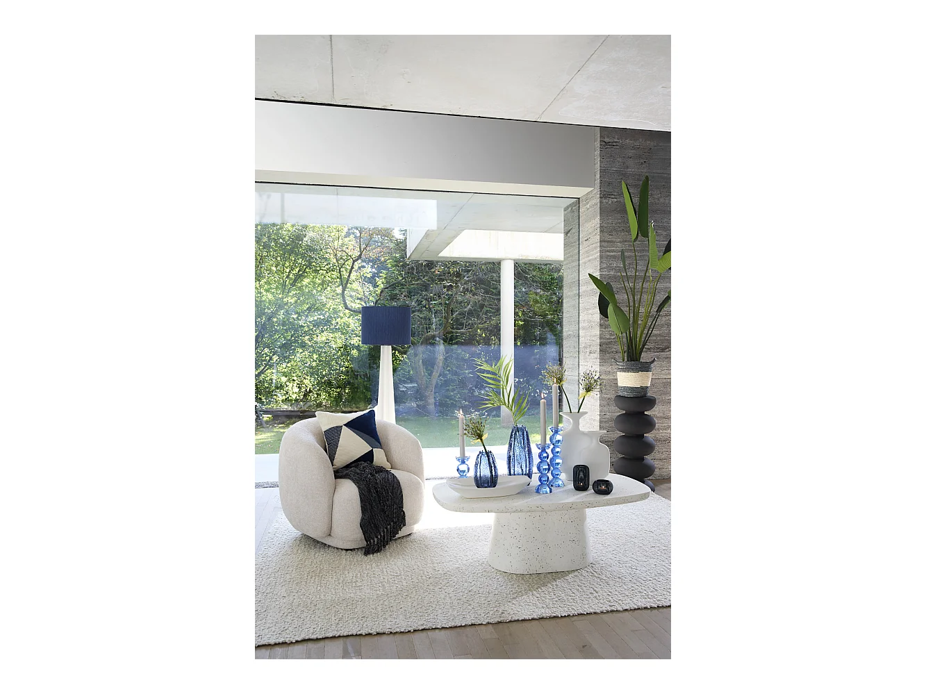 Lampadaire KUALA - Ø25x124cm - Blanc