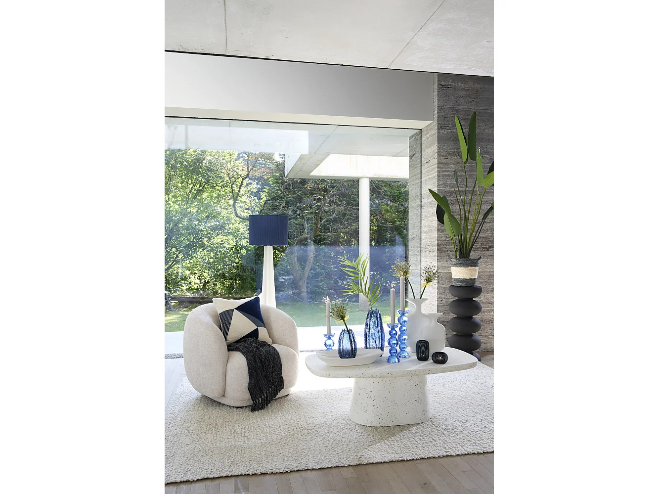 Lampadaire KUALA - Ø25x124cm - Blanc