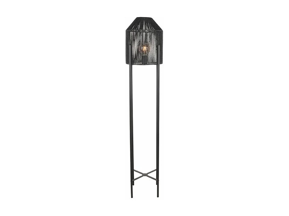 Lámpara de pie Ibiza - 150cm - Negro - Yute