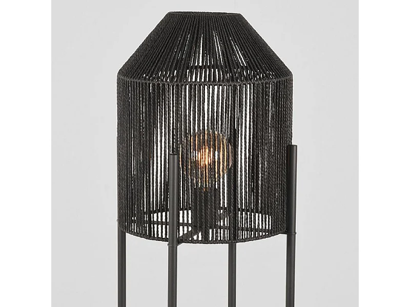 Lámpara de pie Ibiza - 150cm - Negro - Yute