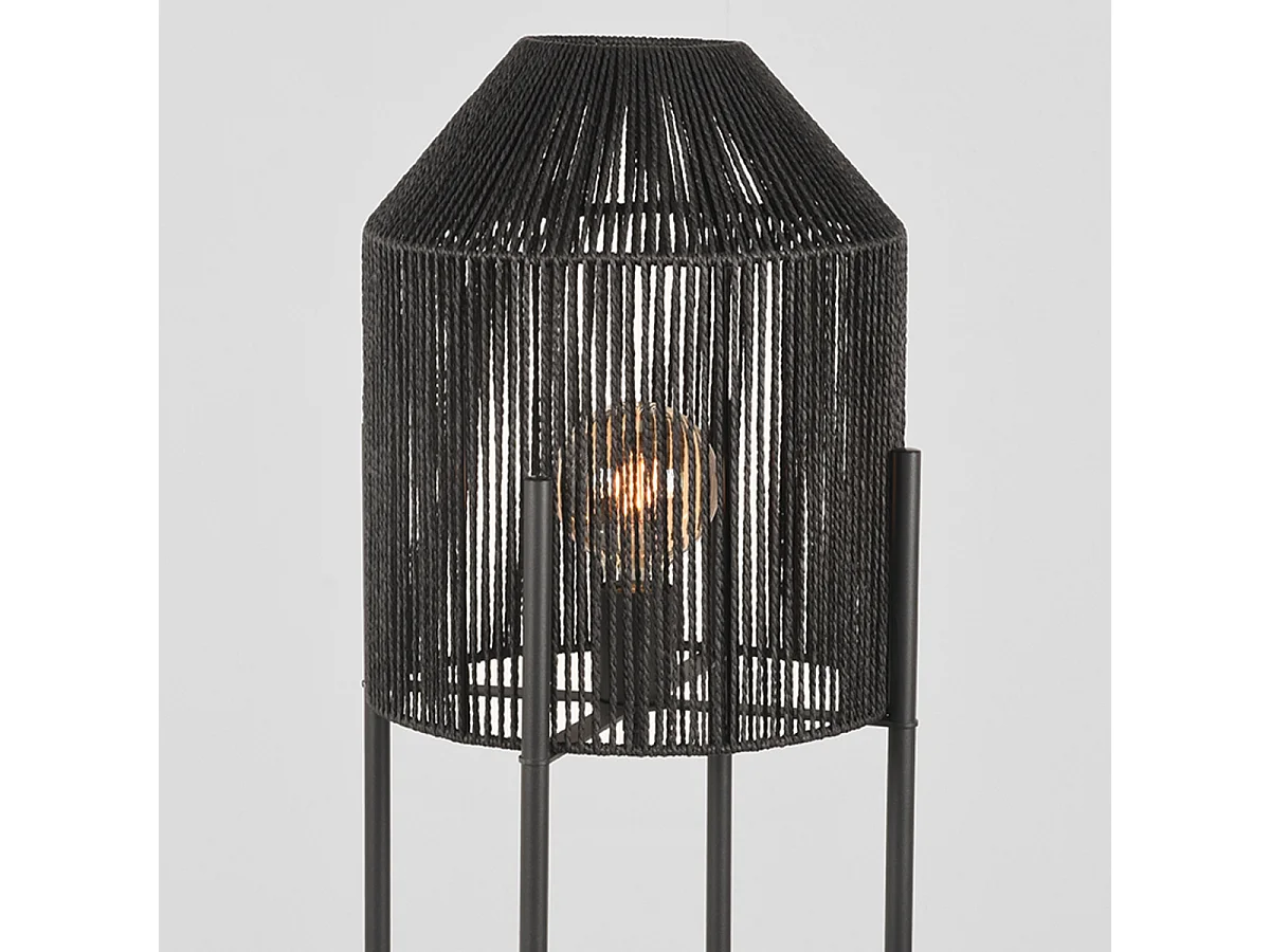 Lámpara de pie Ibiza - 150cm - Negro - Yute
