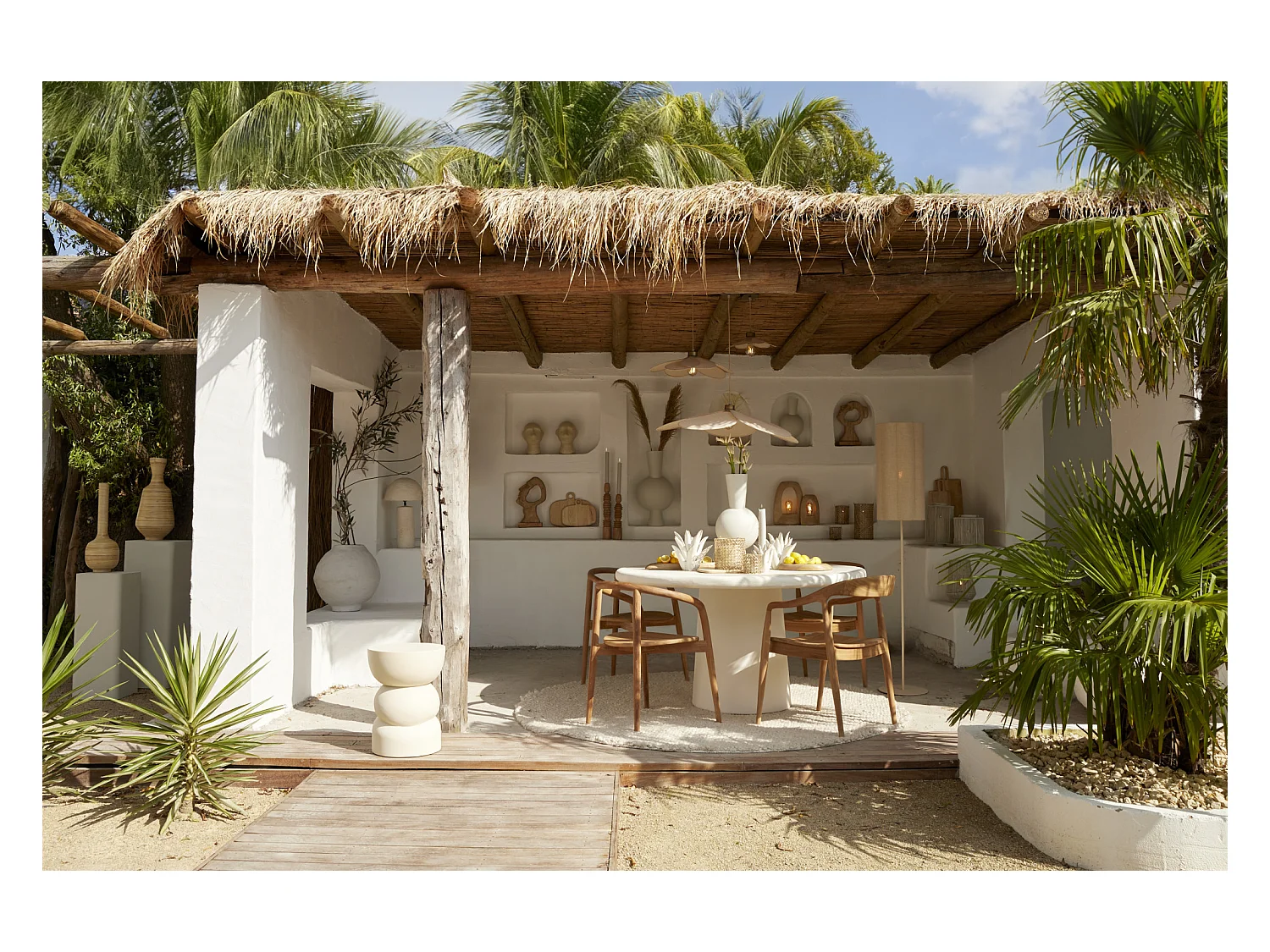 Lampadaire FRINGE - Ø30x165cm - Marron