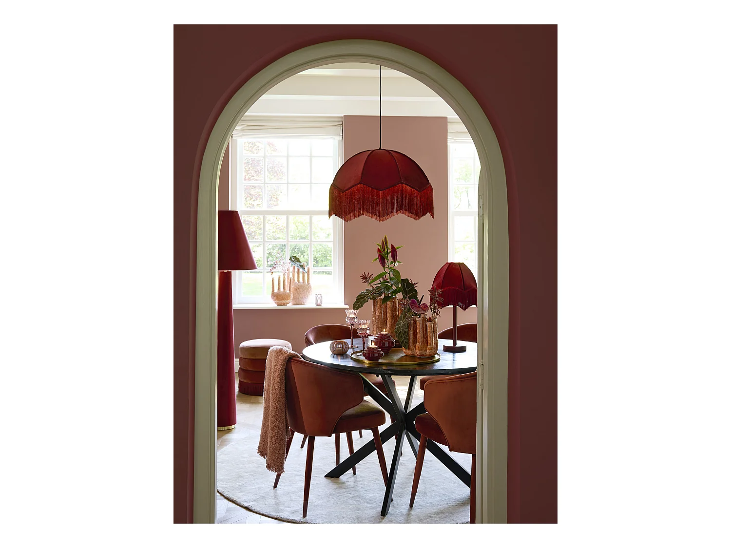 Lampadaire DEVIA - Ø50x168cm - Rouge