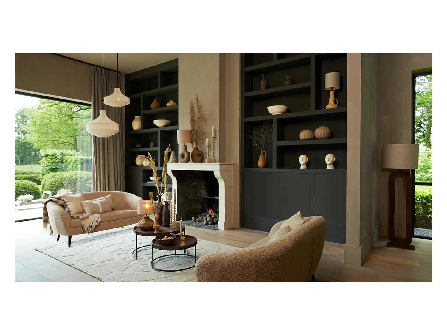 Lampadaire KELAFO - 38x12x125cm - Marron