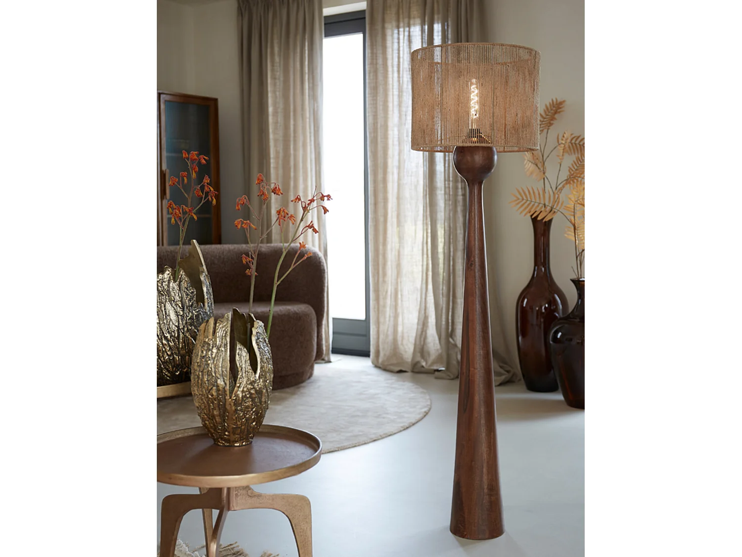 Lampadaire FESTINA - Ø18x125cm - Marron