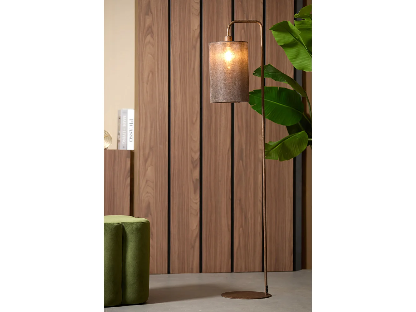 Vloerlamp DONIO - 33.5x28x155cm - Bruin