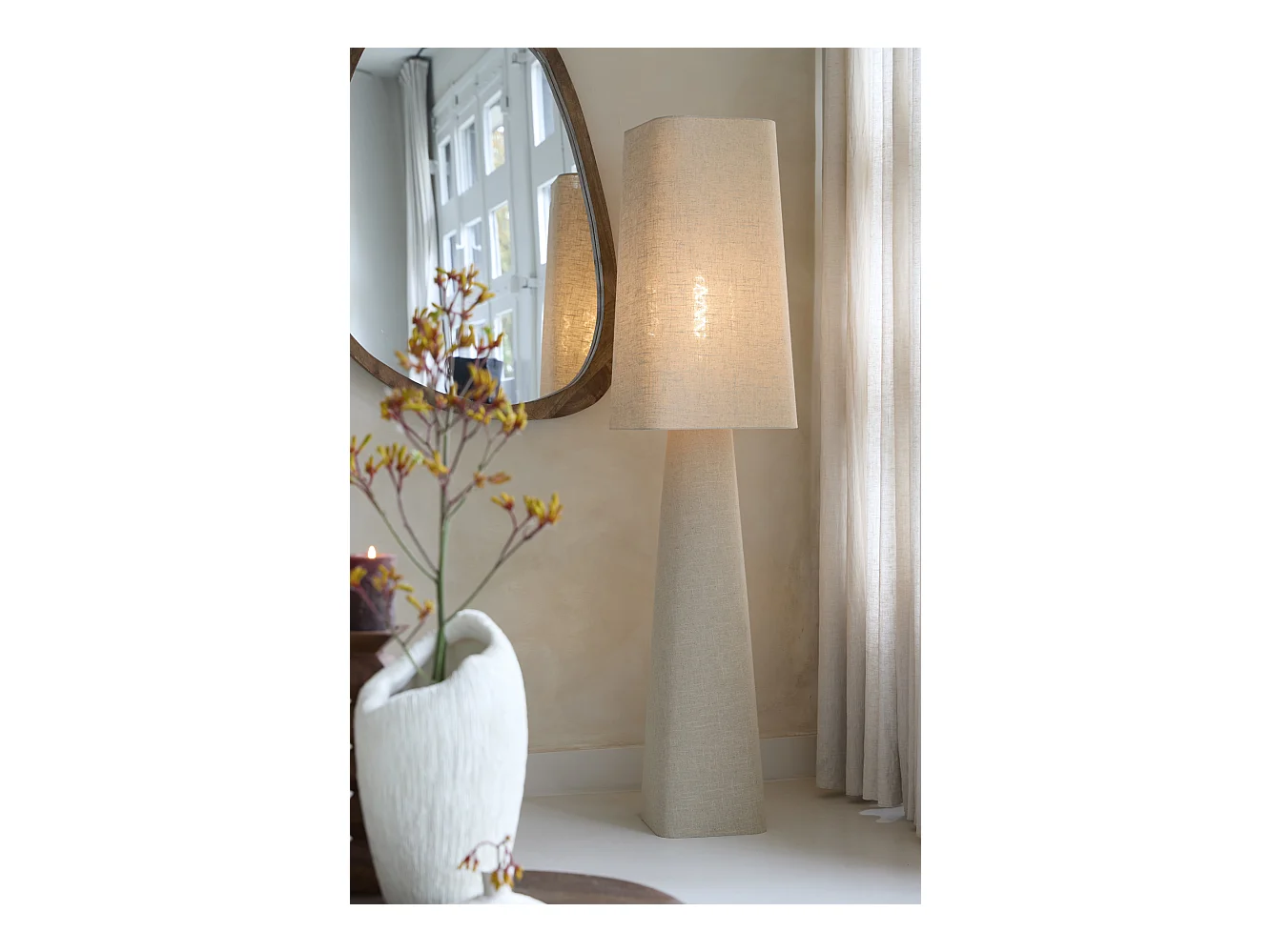 Lampadaire MIKKO - Ø40x165cm - Marron