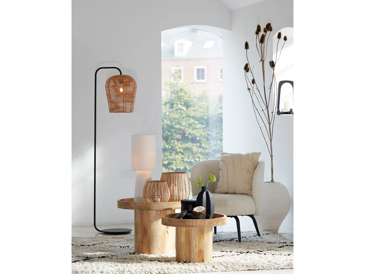 Lampadaire MARENO - 40x30x164cm - Noir