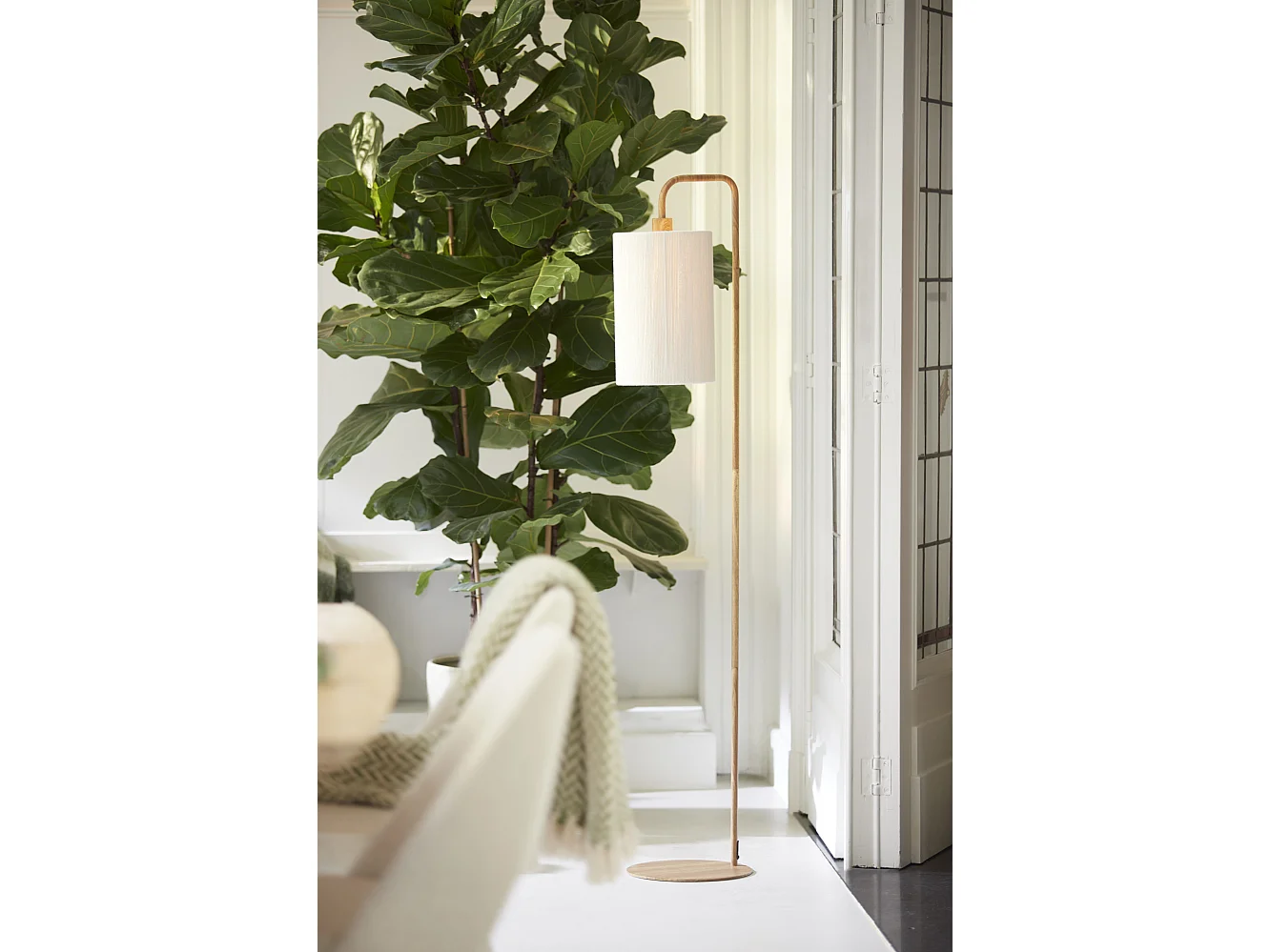 Vloerlamp DONIO - 33.5x28x155cm - Bruin