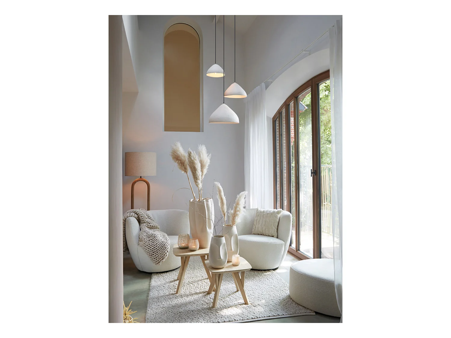 Lampadaire PACECO - 35x20x119cm - Marron