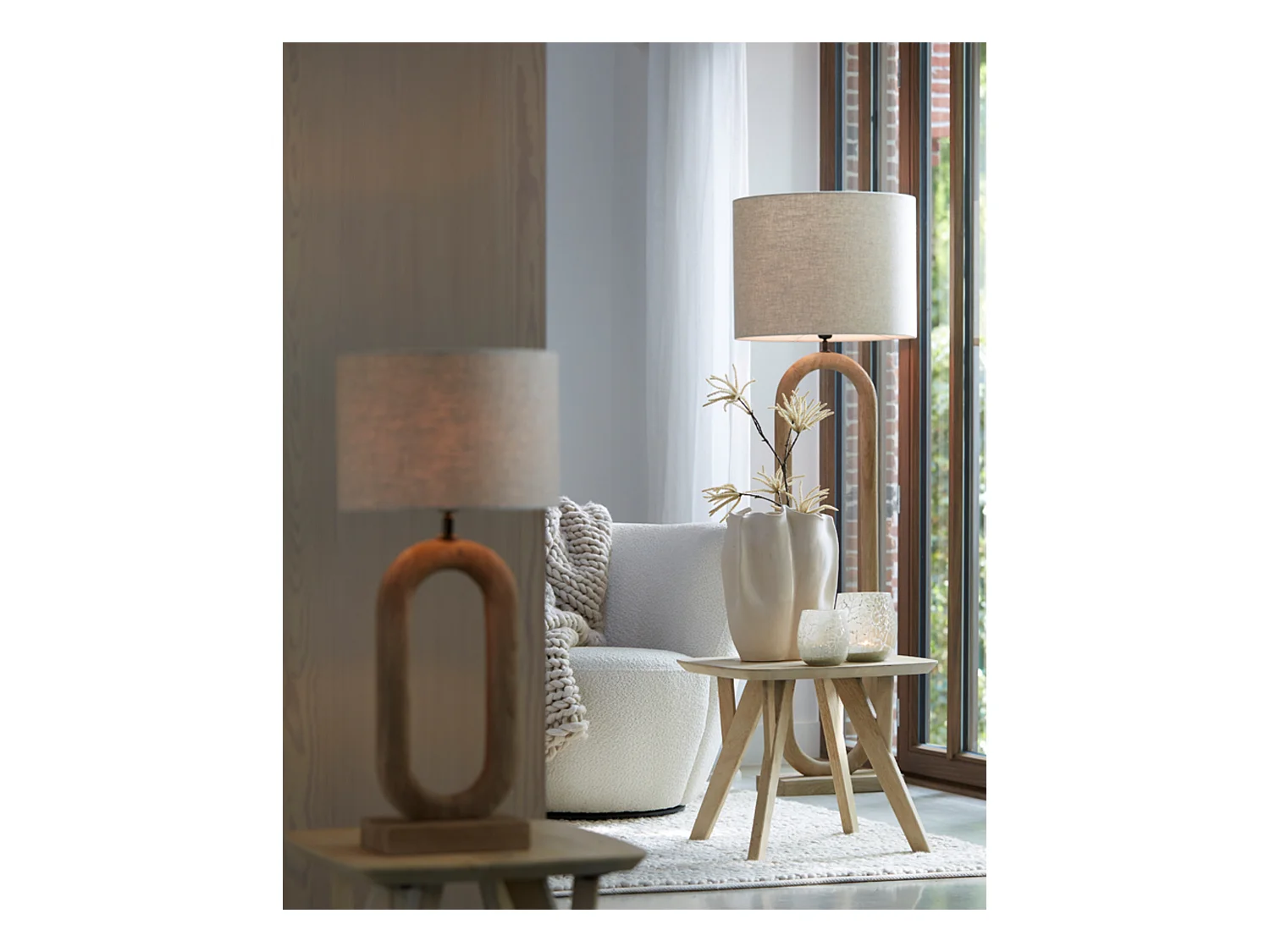 Lampadaire PACECO - 35x20x119cm - Marron