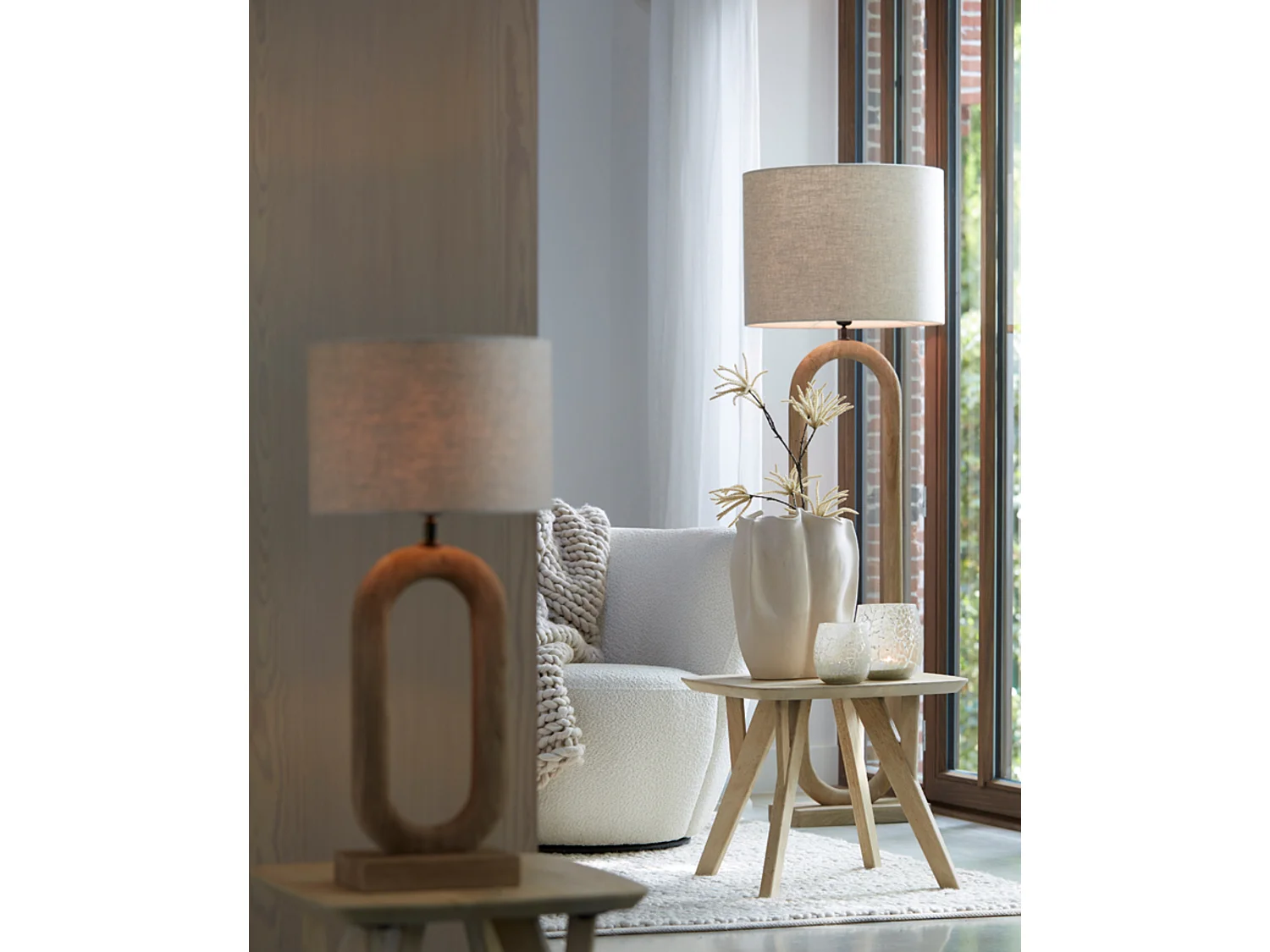 Lampadaire PACECO - 35x20x119cm - Marron