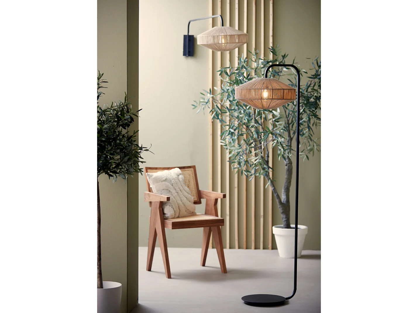 Vloerlamp LYRA - Ø43x164cm - Bruin