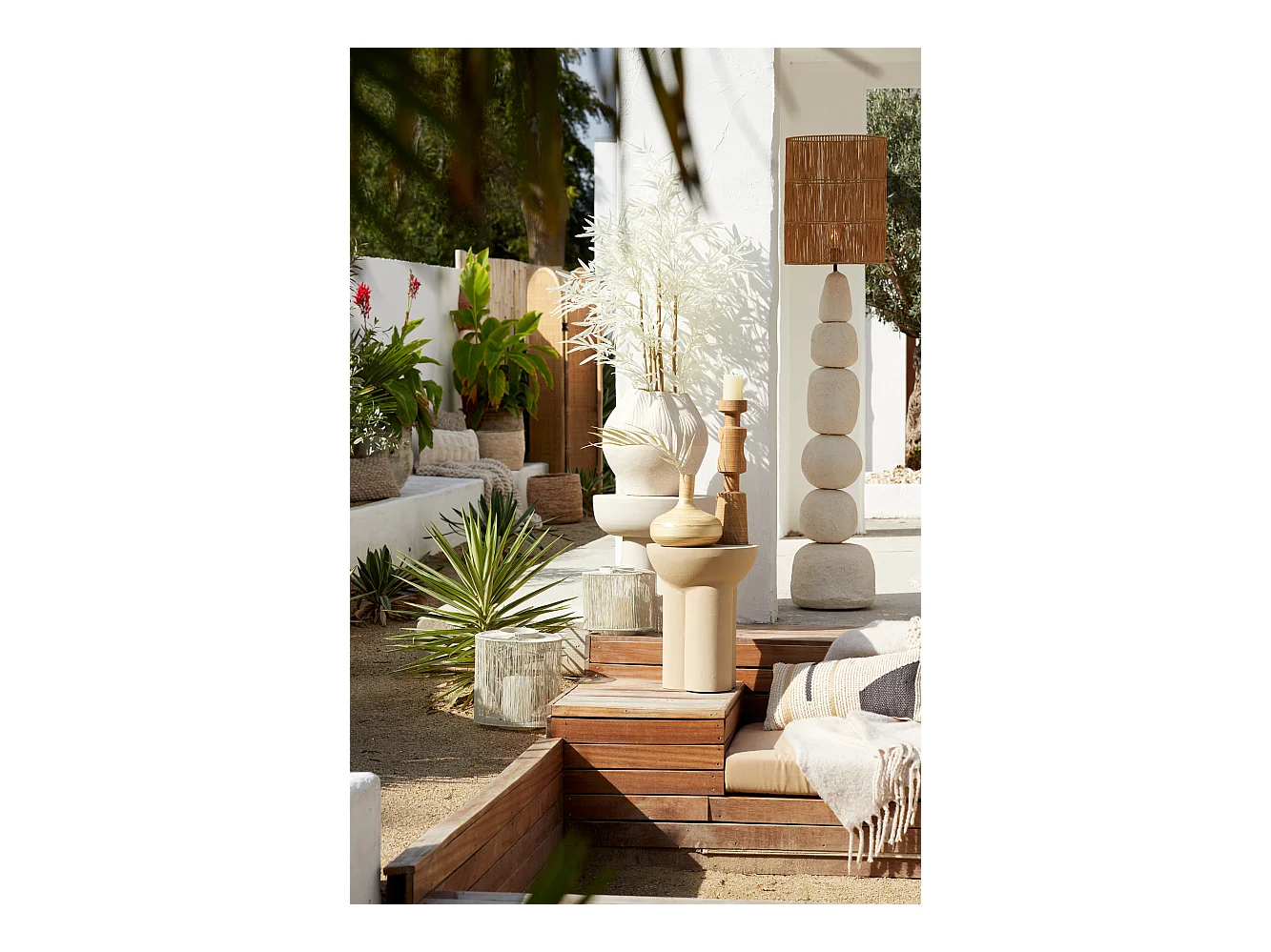 Lampadaire MARREE - Ø30x135cm - Marron