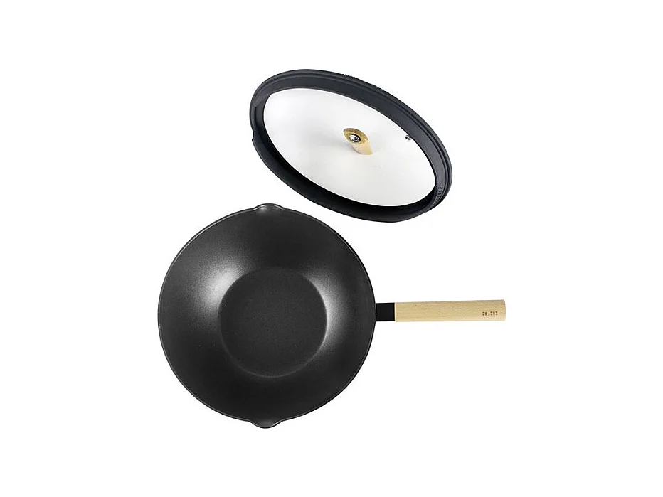 Wok Luxe met Deksel 30 cm Ibili - Moderne Aziatische Keuken