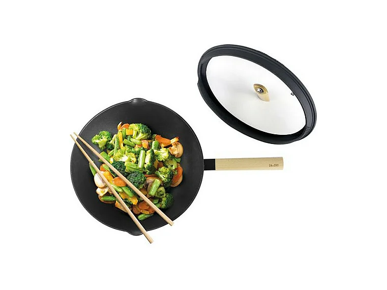 Wok Luxe met Deksel 30 cm Ibili - Moderne Aziatische Keuken