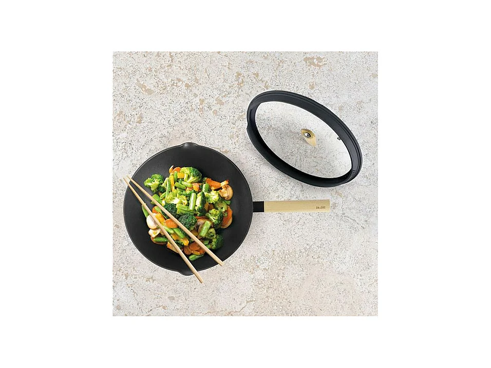 Wok Luxe met Deksel 30 cm Ibili - Moderne Aziatische Keuken