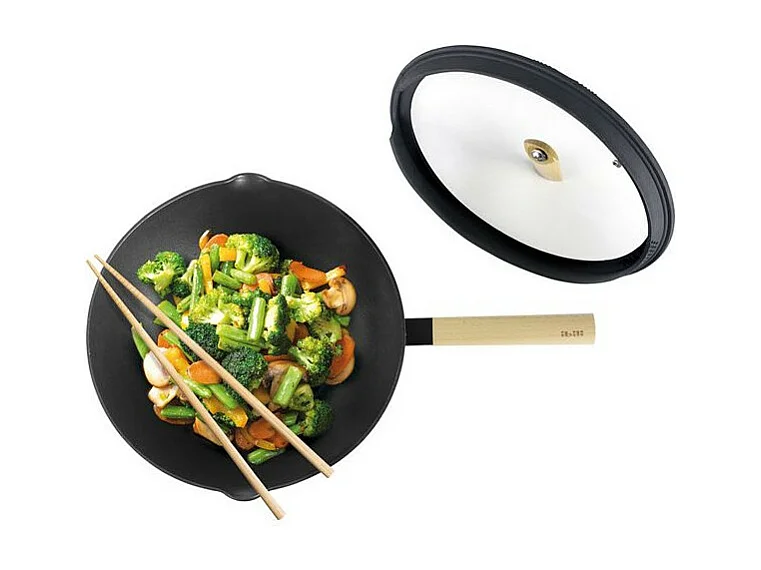 Wok Luxe avec Couvercle 30 cm Ibili - Cuisine Asiatique Moderne