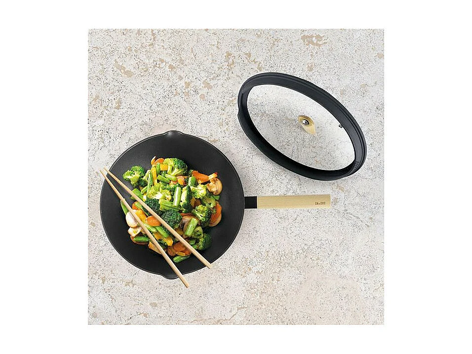 Wok Luxe avec Couvercle 30 cm Ibili - Cuisine Asiatique Moderne