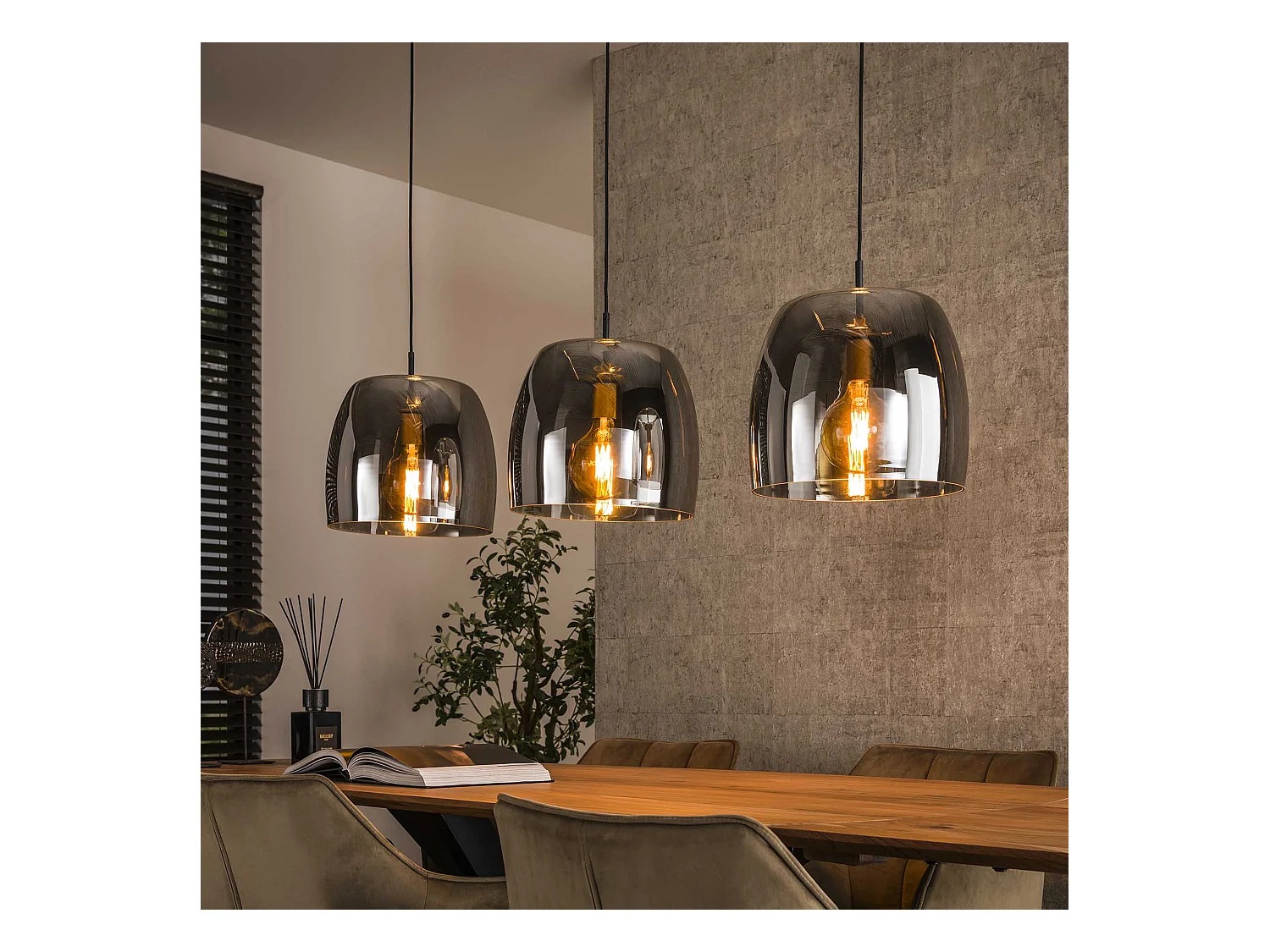 Suspension 3L Drift Glass - Verre gris fumé