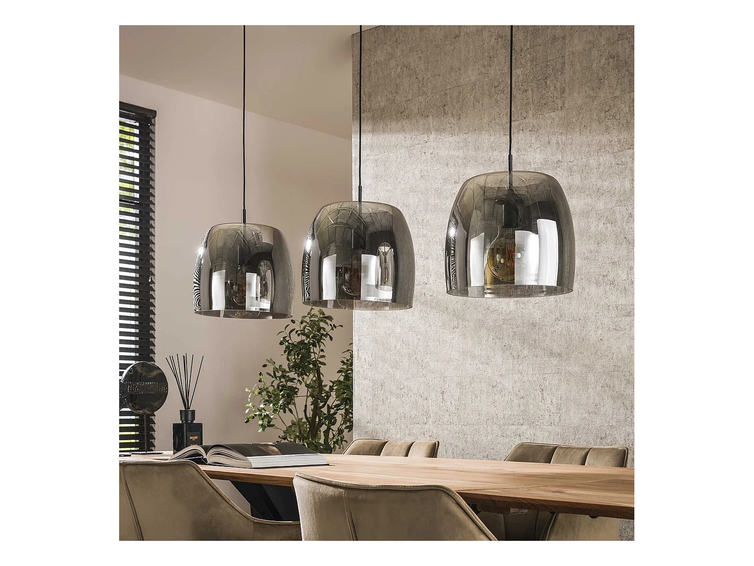 Suspension 3L Drift Glass - Verre gris fumé