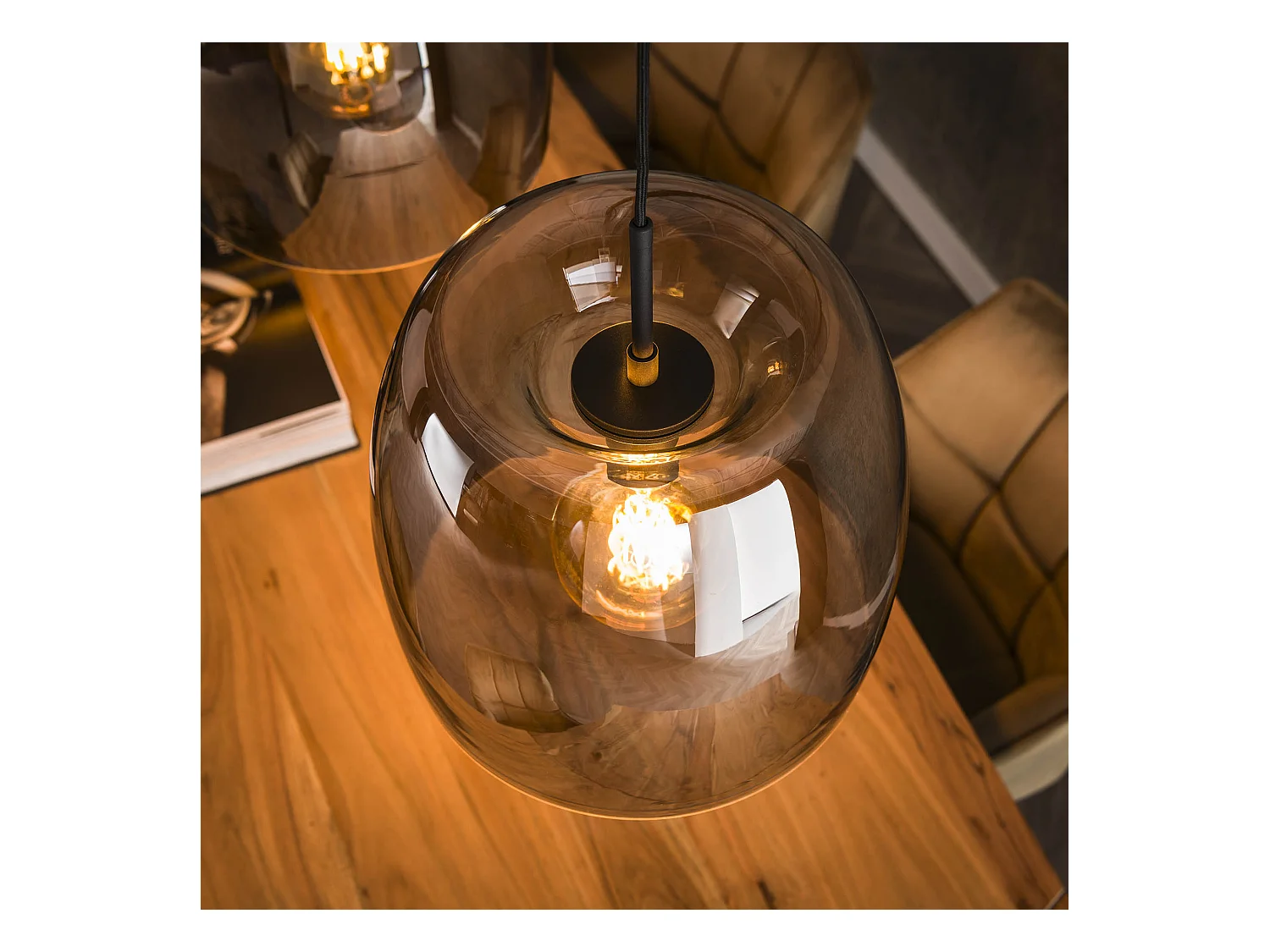 Suspension 3L Drift Glass - Verre gris fumé