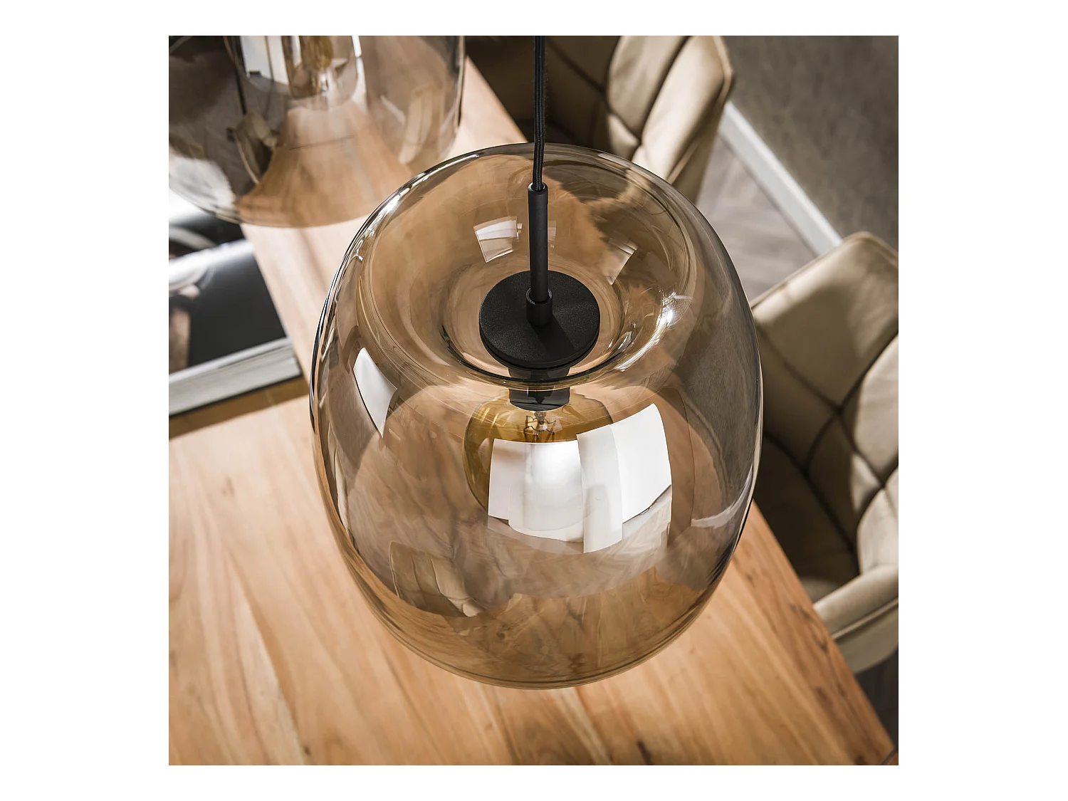 Suspension 3L Drift Glass - Verre gris fumé