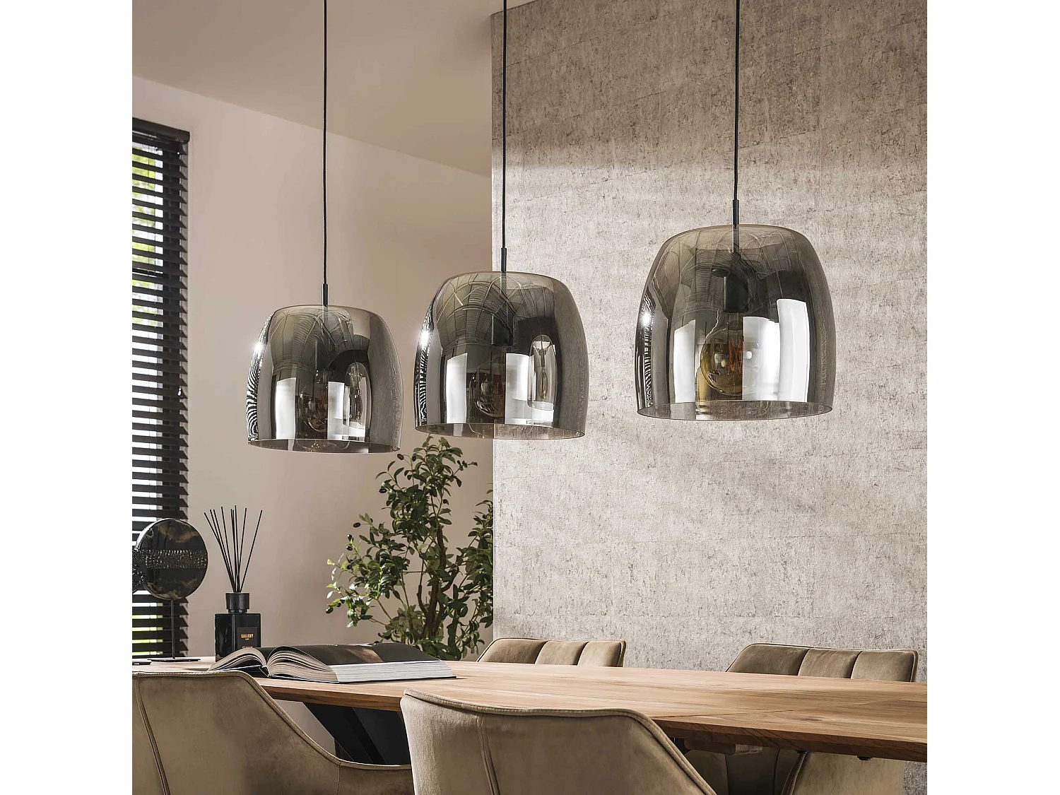 Suspension 3L Drift Glass - Verre gris fumé