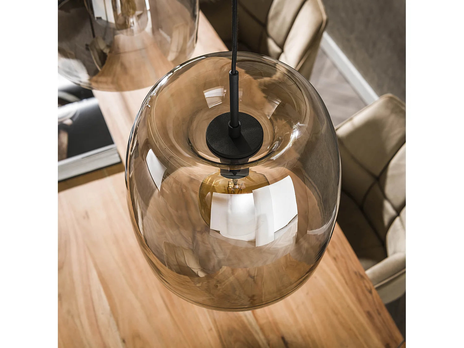 Suspension 3L Drift Glass - Verre gris fumé