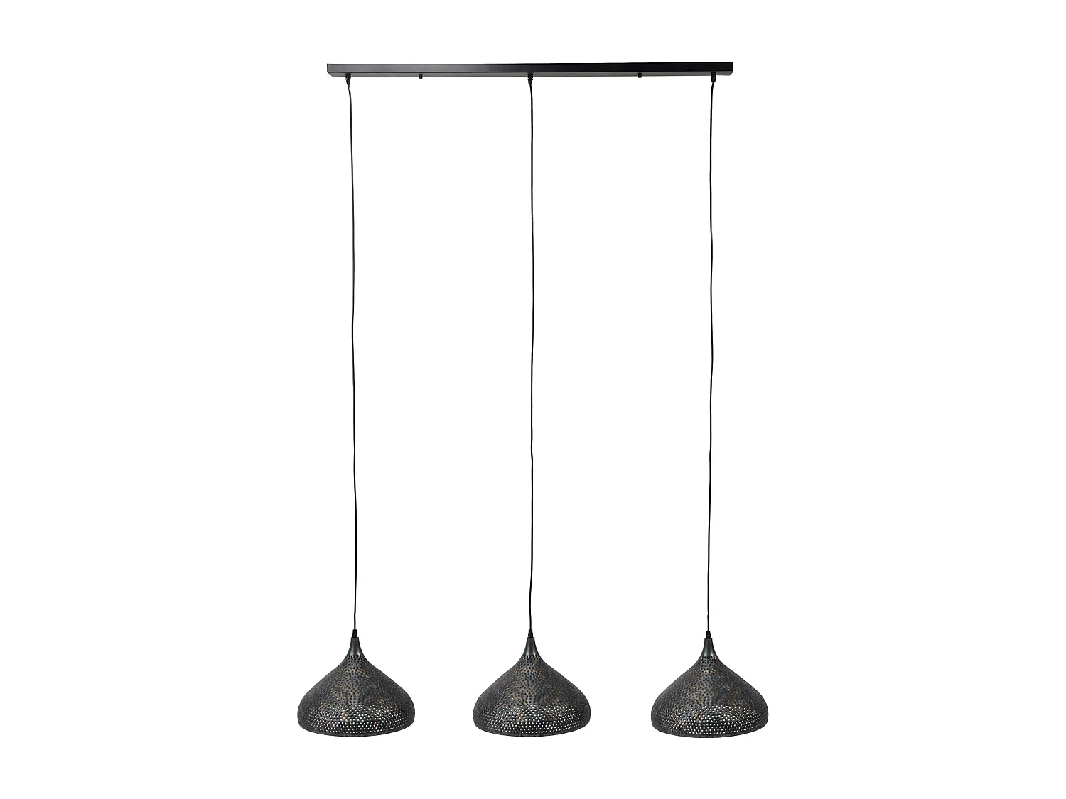 Suspension - 3xØ32 Lampes suspendues en métal en forme d'entonnoir - Transparent