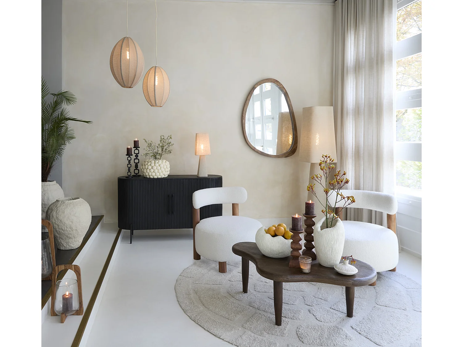 Hanglamp MILATOS - Ø28.5x38cm - Bruin