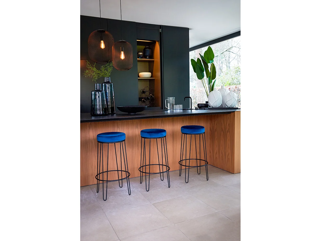 Lampe à suspension REILLEY - Ø40x48cm - Noir