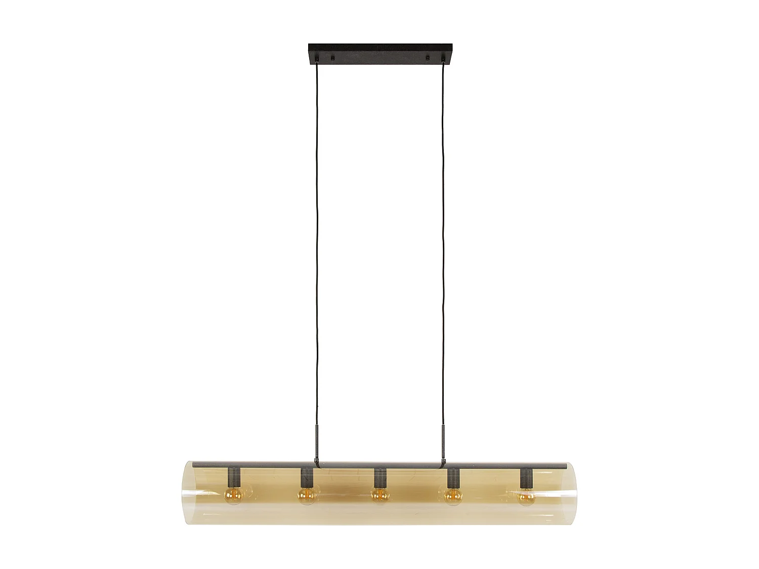 Suspension Tube 5L Verre Ambré - Noir Artic