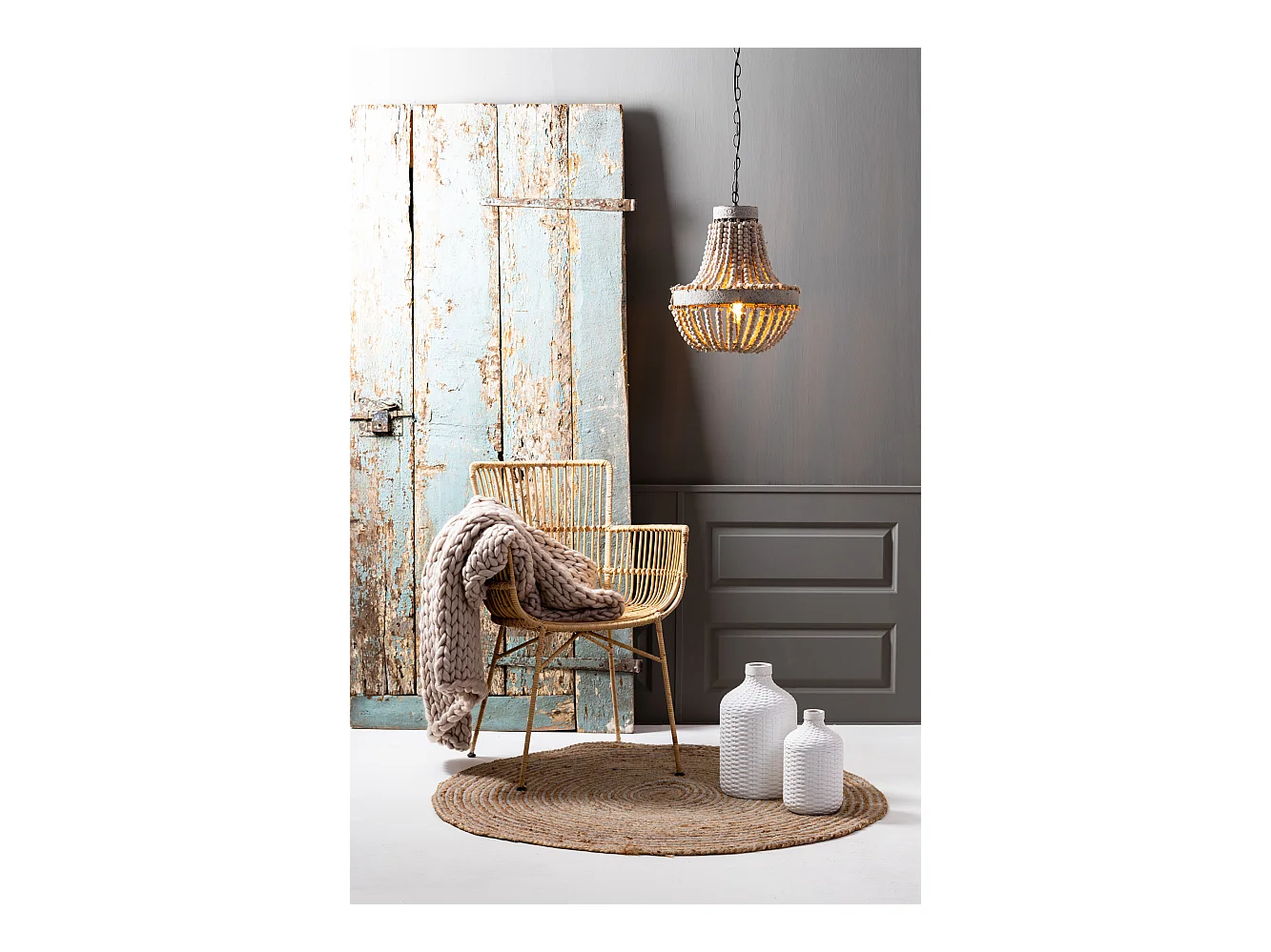 Suspension LUNA - Ø35,5x45cm - Blanc