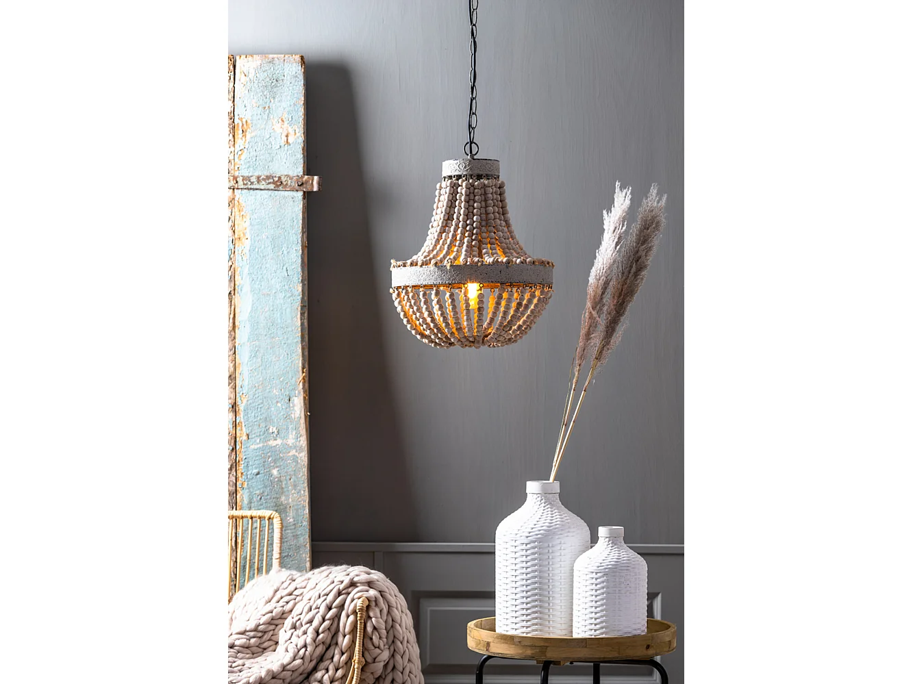 Suspension LUNA - Ø35,5x45cm - Blanc