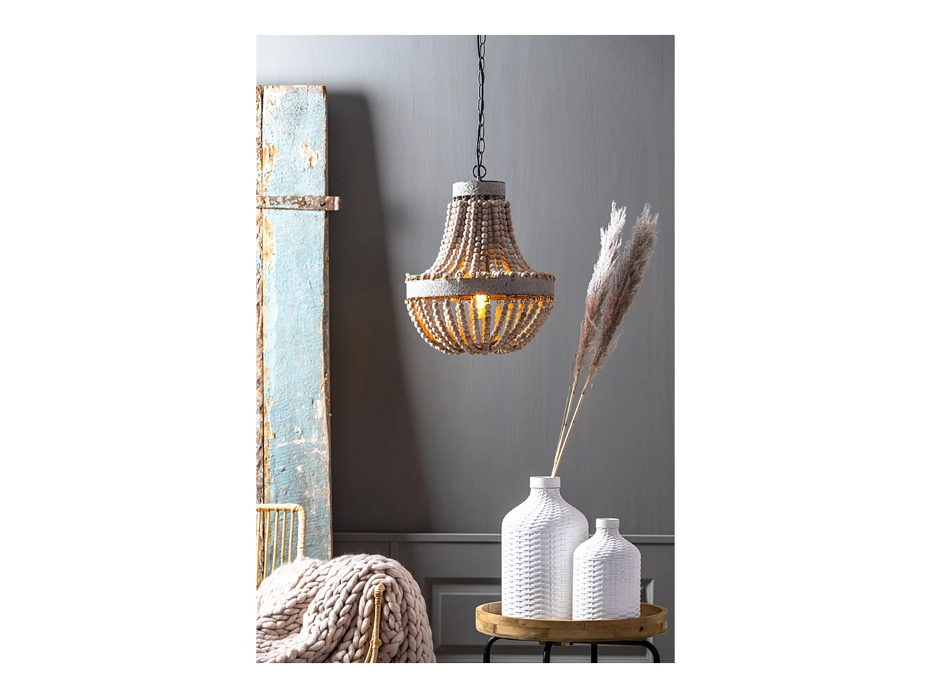 Suspension LUNA - Ø35,5x45cm - Blanc