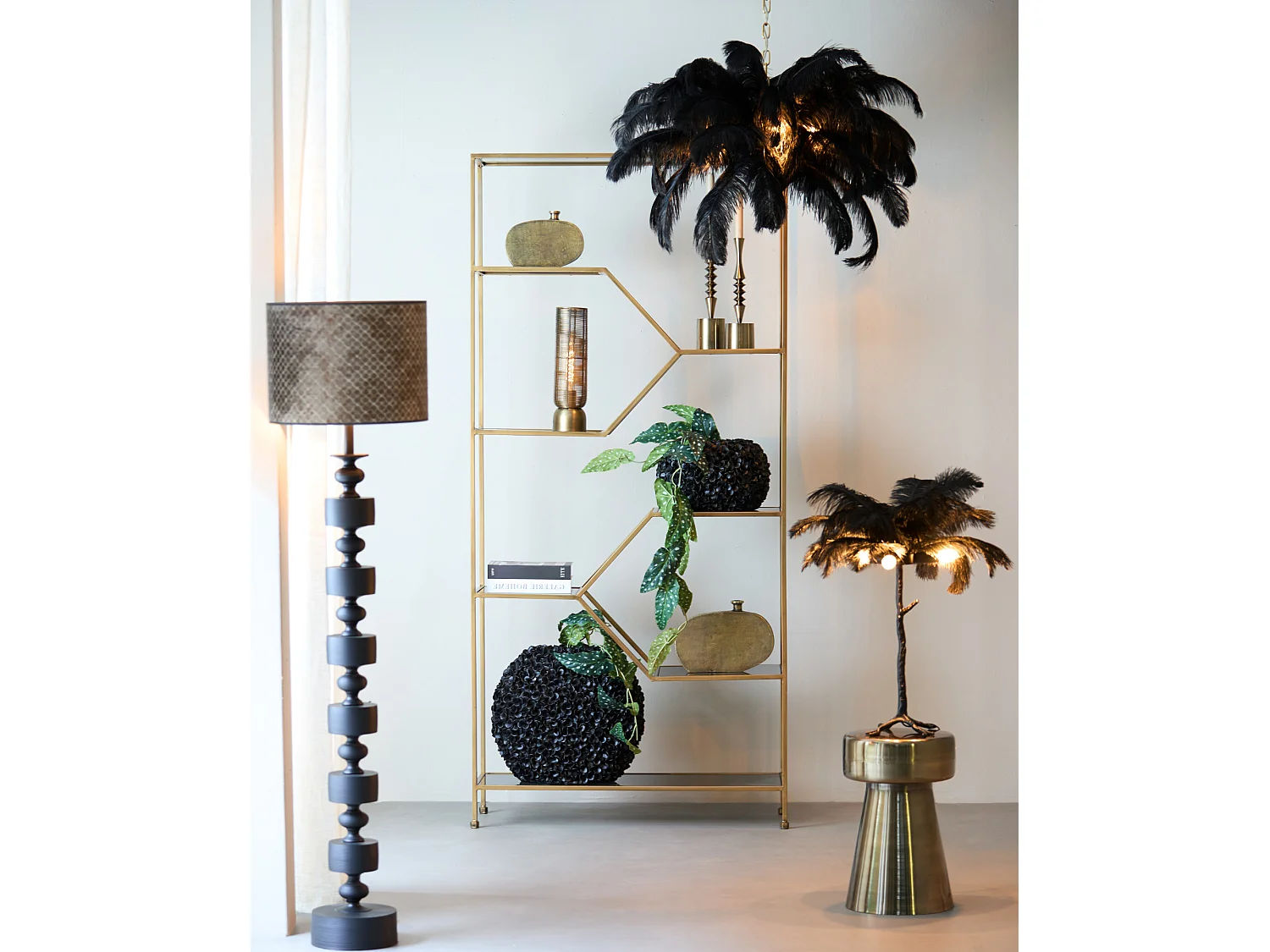 Suspension Feather - 80x80x80 - Noir