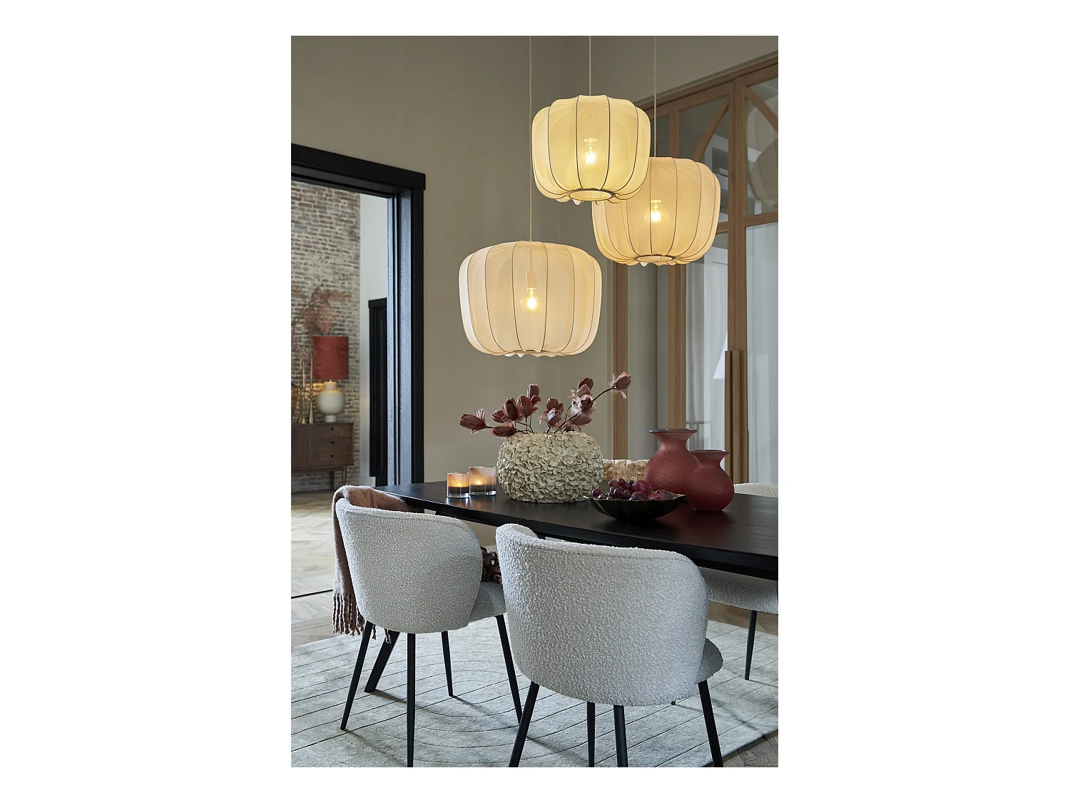 Hanglamp PLUMERIA - Ø40x30cm - Beige