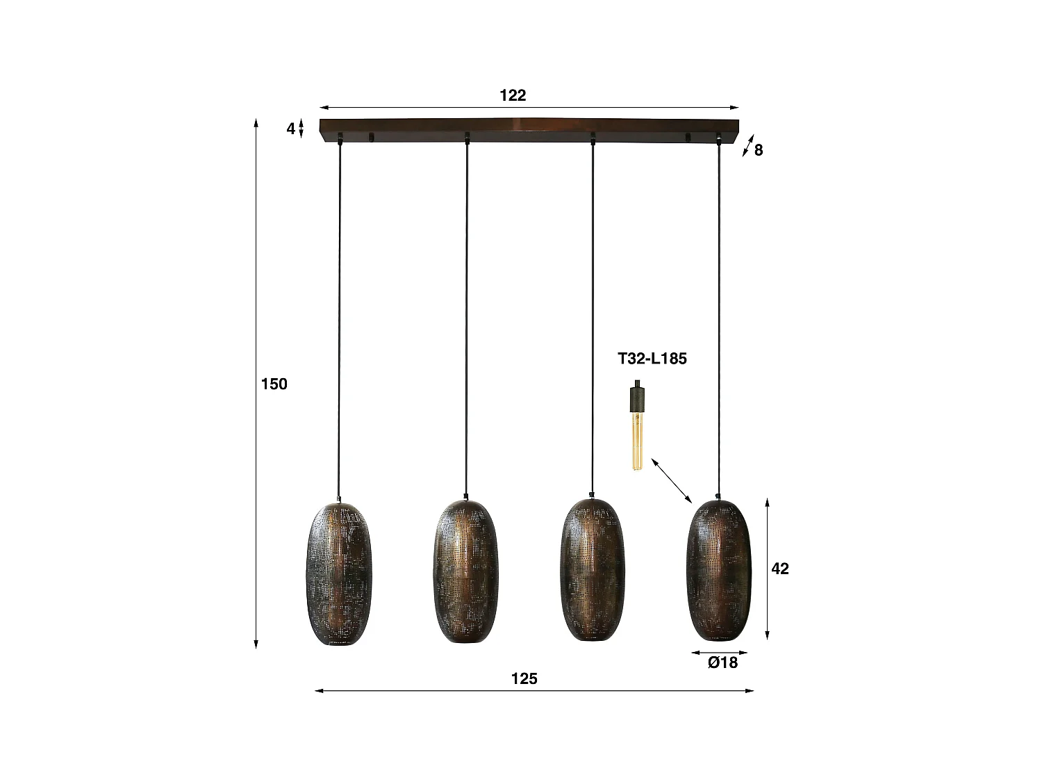 Lámpara colgante 3L Cosmic - Bronce Antiguo