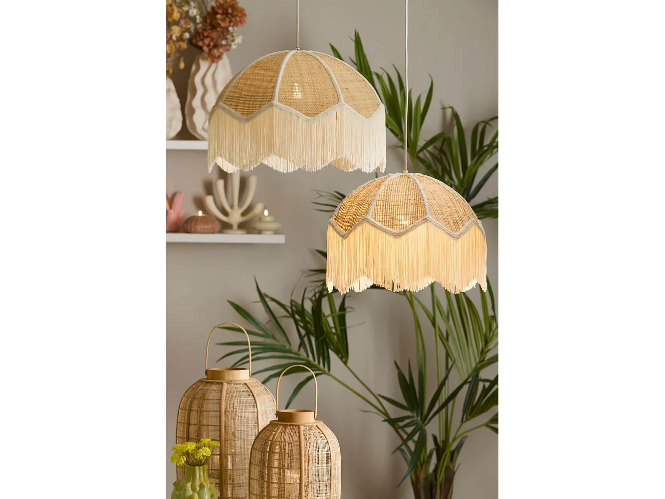 Suspension MALACIA - Ø50x38cm - Marron