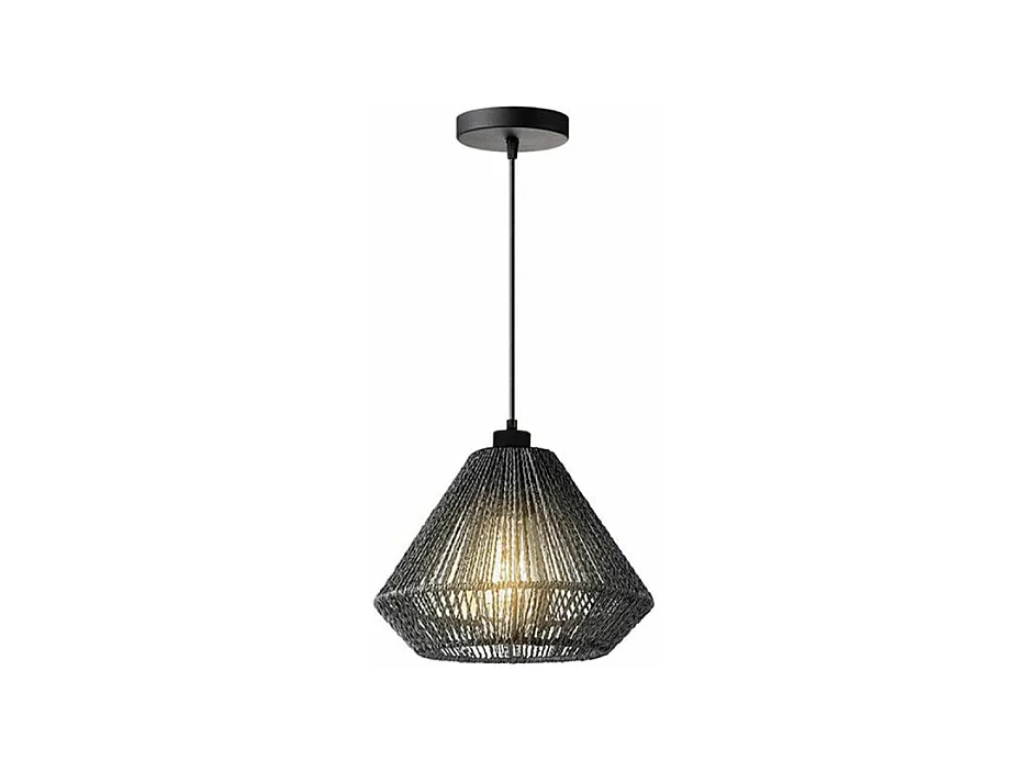 Suspension Ibiza Diamond - 1 lumière - 25 x 25 x 150 cm - Noir
