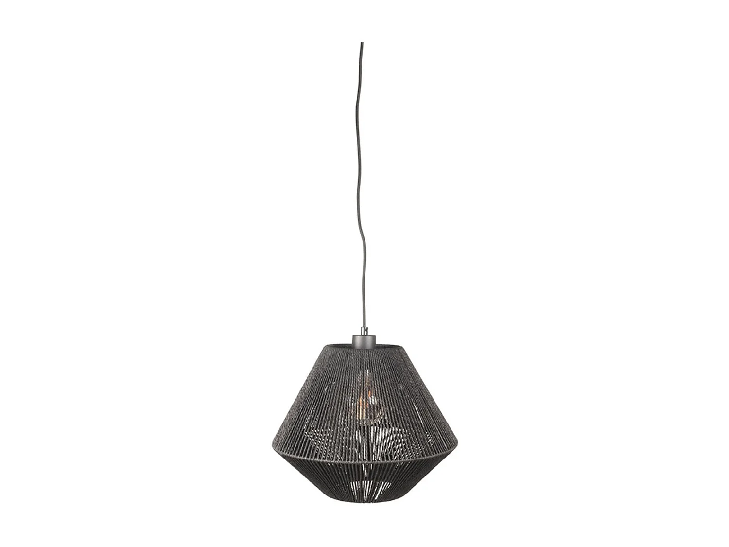 Suspension Ibiza Diamond - 1 lumière - 25 x 25 x 150 cm - Noir