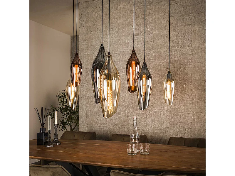 Suspension 4+3 Cocoon Mix Verre - Noir