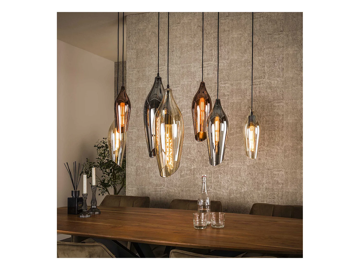 Suspension 4+3 Cocoon Mix Verre - Noir